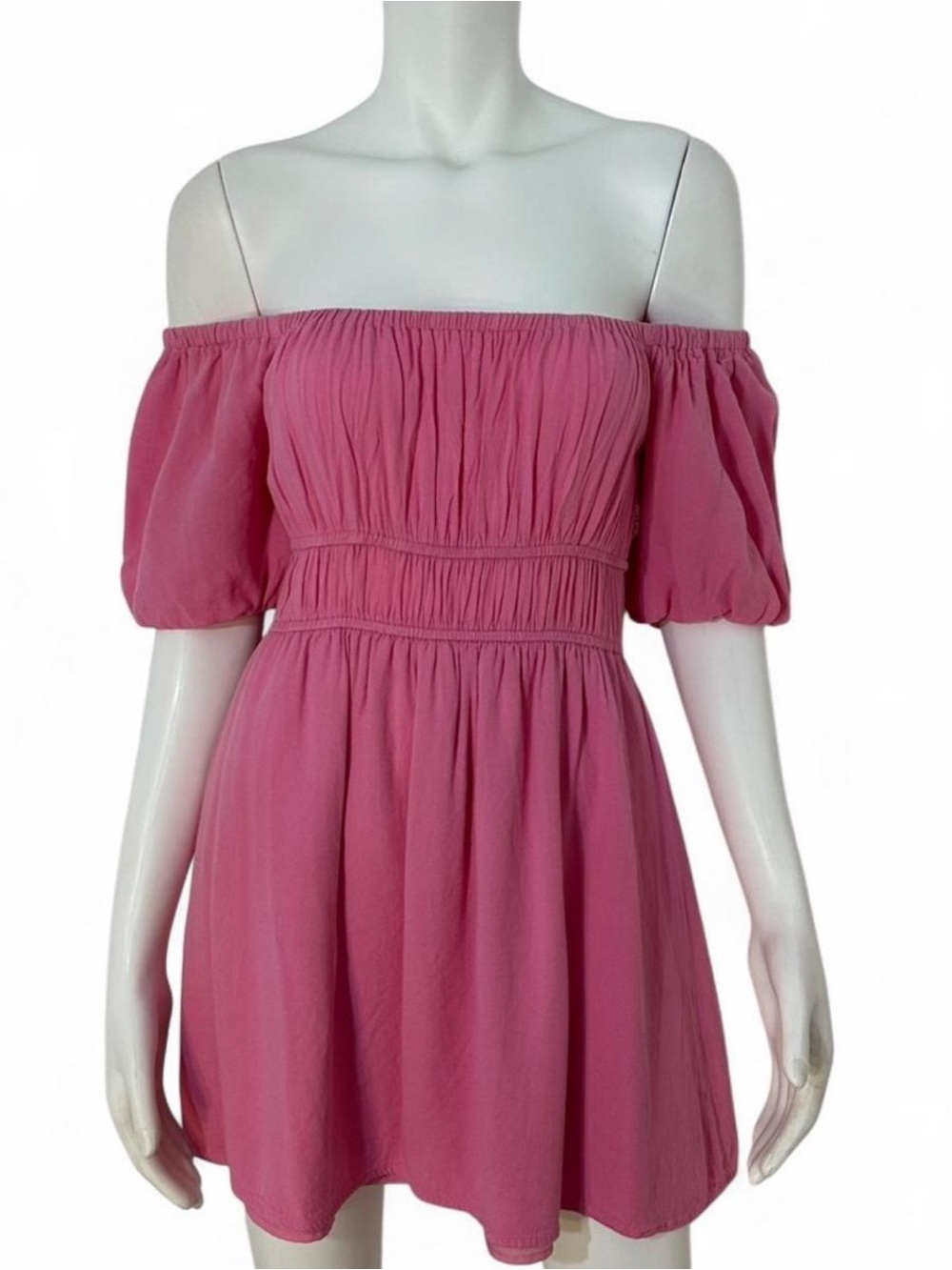 Forever 21 Y2K Spring Summer‎ Pink Babydoll Dress with puffy sleeves 💕